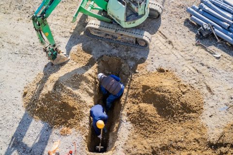 道路工事 土木工事の様子